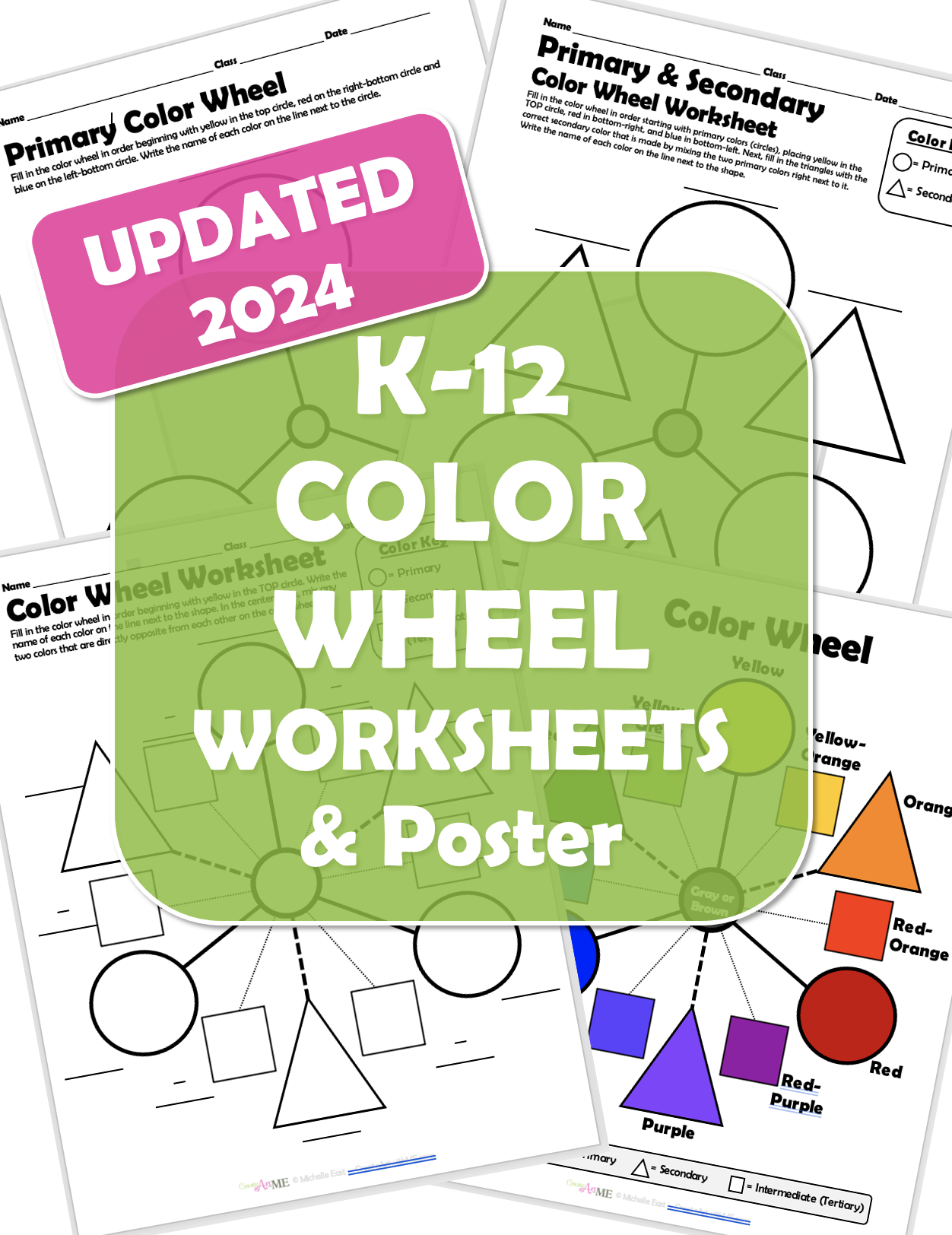 Color Wheel Worksheet & Poster - Create Art with ME